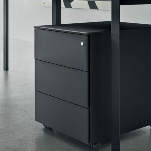 Commode en métal de base avec trois tiroirs
